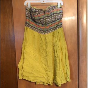 Lime green strapless dress